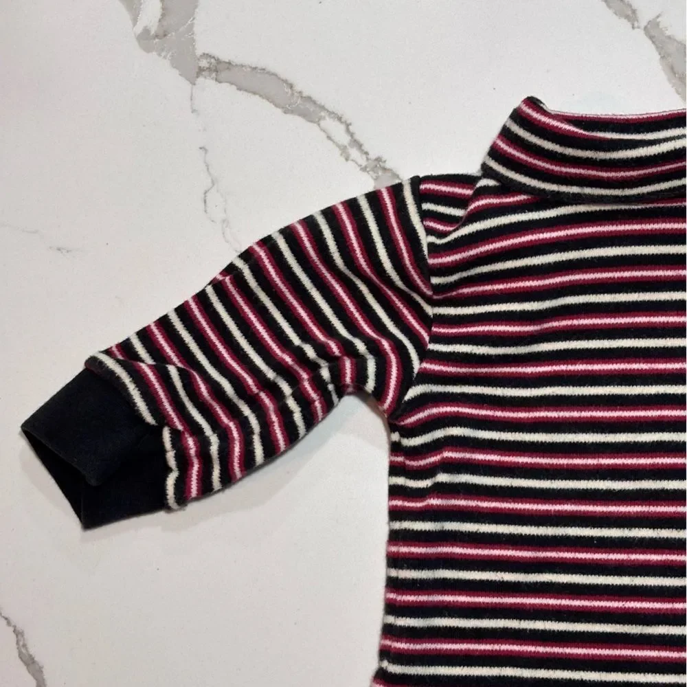 The Children’s Place | Unisex Boys Girls Red Black Striped Turtleneck Size 6-9M